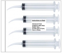 Watts - 4 Large Syringe Oral Irrigators with Tapered Deep Reach Tips for Crowns, Bridges, Oral Pockets and More - 10ml