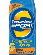 Coppertone Sport Continuous Spray SPF 70, 6-Ounce Bottle (Pack of 3)