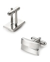 Whoever said the whole is greater than the sum of its parts had it right, as demonstrated by these unique and modern cufflinks, which join a brushed silver-tone half with its polished counterpart for a distinguished design that elevates your professional look time and again.