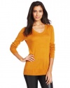 Calvin Klein Jeans Women's Essential Long Sleeve Solid Crew Sweater, Amber Glow,Medium