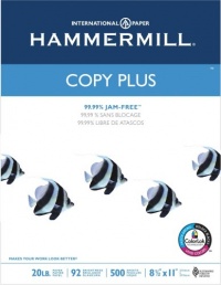 Hammermill Copy Plus Multipurpose Inkjet & Laser Paper, 8 1/2 x 11 Letter, 92 Bright White, 20 lb., 5000 Sheets/Case Carton (105007)