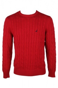 Nautica Mens Classic Cable Knit Long Sleeve Sweater