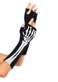 Skeleton Gloves Fingerless Goth Deathrock Gothic Punk