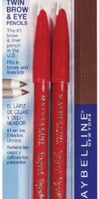 Maybelline New York Expert Wear Twin Brow and Eye Pencils, 102 Dark Brown, 0.06 Ounce