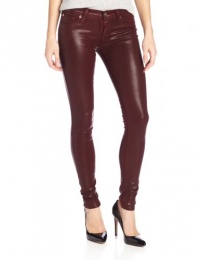 Hudson Women's Krista Wax-Coated Skinny Jean, Crimson Wax, 24