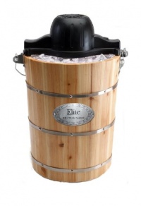 Maxi-Matic EIM-506 Elite Gourmet 6-Quart Old-Fashioned Pine-Bucket Electric/Manual Ice-Cream Maker