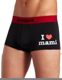 Papi Men's I Heart Mami Brazilian Brief, Black, Large