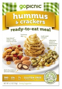 GoPicnic Ready-to-Eat Meals Hummus & Crackers (Pack of 6)