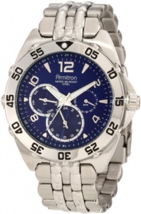 Armitron Men's 204664BLSV Silver-Tone Stainless-Steel Multi-Function Blue Dial Sport Watch