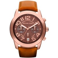 Michael Kors Mercer Chronograph Chocolate Dial Rose Gold-Tone Ladies Watch MK2265