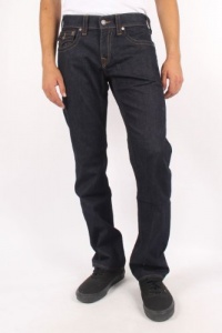 True Religion - Mens Ricky Core Straight Leg Jeans in Midnight Blue, Size: 36, Color: Midnight Blue