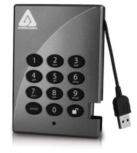 Apricorn Aegis Padlock 640 GB USB 2.0 256-bit Encrypted Portable External Hard Drive A25-PL256-640 (Grey)