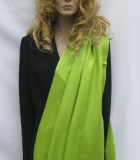 ONE PLY PURE PASHMINA WRAP (LIME GREEN)