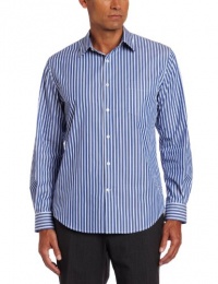 Perry Ellis Men's Long Sleeve Bold Sateen Stripe Woven