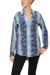 Women's Equipment Signature L/S Blouse in Powder Multi Size XS