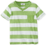 Splendid Littles Baby-Boys Newborn White Slub Rugby V-Neck Top, Vintage Kelly, 6-12 Months