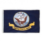 Valley Forge Nylon United States Navy Flag, measures 3-Foot x 5-Foot