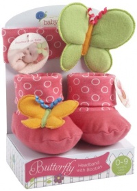 Baby Aspen Headband and Booties Set, Butterfly, 0-9 Months