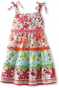 Blueberi Boulevard Girls 2-6X TG Flower Tier Layer Sundress, Multi, 4T