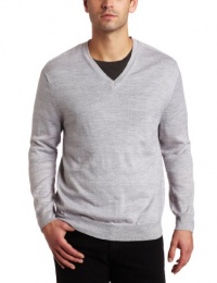 Calvin Klein Sportswear Men's Long Sleeve V-Neck Merino Sweater, Shaker Grey Heather, XX-Large