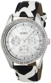 XOXO Women's XO3170 Silver Dial Black and White Giraffe Strap Watch