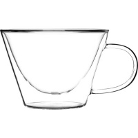 Luigi Bormioli Set of 2 Duos Cappuccino Cups, Clear, 13-Ounce