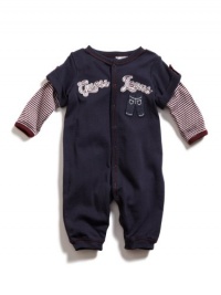 GUESS Kids Boys GUESS Kids Boys Coveralls with Embroidery, NAVY (3/6M)