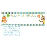 Creative Converting Sweet at One Boys Giant Party Banner with Customizable Stickers