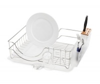 simplehuman System Dishrack with Bamboo Knife Block, Stainless Steel