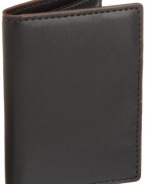 Jack Spade Mill Leather Vertical Card Holder, Black, One Size