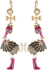 Betsey Johnson A Day at the Zoo Ostrich Drop Earrings