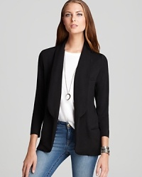 This basic black Soft Joie blazer will take you through the work week in style. Pair this fitted piece with black leggings and a chiffon tunic, or dress is down with skinny jeans. Add accessories accordingly for a sassy or sophisticated look!