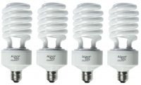 Full Spectrum Light Bulb - ALZO 45W CFL 5500K - Case of 4 - Daylight balanced - pure white light - 2800 Lumens