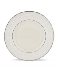 Welcome your guests to the table with the formal elegance of Lenox's Pearl Innocence dinnerware and dishes collection. This fine bone china brings together a graceful tone-on-tone design with hand enameled pearl-like accents and rich bands of polished platinum.