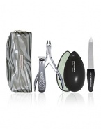 EXCLUSIVELY AT SAKS. Bring out your animal instincts and add sleek sophistication to your beauty routine with the new Satin Etched Zebra Print Mani-Pedi Kit, featuring four must-have beauty essentials to achieve picture perfect hands and feet. Housed in a gorgeously designed, easy-to-clean zebra print cosmetic case.