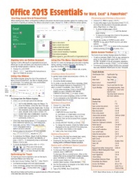 Microsoft Office 2013 Essentials Quick Reference Guide (Cheat Sheet of Instructions, Tips & Shortcuts - Laminated Card)