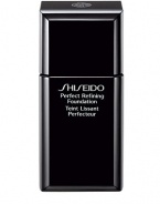 A light liquid foundation that blends seamlessly to instantly erase pores, acne scars, and skin roughness for perfectly even, long-lasting coverage. Minimizes shine while optimizing the moisture balance of the skin. Offers an exquisitely smooth, refined finish for 15 beautiful hours.Formulated with Micro-Smoothing Complex, a Shiseido-exclusive ingredient that protects against the enzyme that causes skin roughness. Semi-matte finish, medium coverage. 