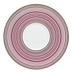 Inspired by Milleraies, Raynaud's spearhead tableware set, Attraction boasts a freer, more modern design with alternating narrow and wide stripes. It will embellish any table with its shades of pink and red, enhanced with mauve and orange and underscored subtle shades of green and brown.