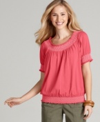 A pretty peasant top makes any outfit pop! You can wear Style&co.'s version all year round.