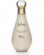 A silky, bubbly cleansing formula shimmering with pearl and hints of golden amber. Enriched with the calming, relaxing powers of ylang ylang and J'Adore's lushly fragrant bouquet of fruity floral essences. Transforms your shower and bath into an experience you'll adore. Elegant non-breakable bottle with golden accents. 6.8 oz. 