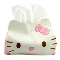 Hello Kitty Head Shaped Tissue Box Cover White