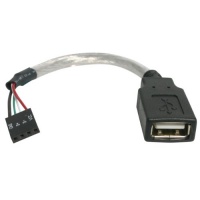 StarTech USB A to USB Motherboard 4-Pin Header F/F 2.0 Cable, 6 (USBMBADAPT)