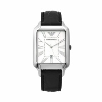 Emporio Armani Men's AR8016 Watch and Cufflinks Black Leather Band Watch