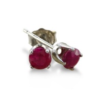 4mm Ruby Stud Earrings crafted in Sterling Silver .60ct tgw