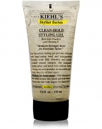 Non-greasy styling gel provides definition with long-lasting hold and manageability. Enriched with silk powders, vitamin E and readily absorbed natural extracts. This transparent formula styles and holds hair without flaking or drying out and provides incredible shine. Thickener and holding polymers separate and hold. For all hair types. 5.0 oz. 