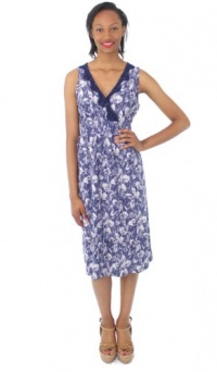 Charter Club Women's Crochet Surplice Neck Printed Dress