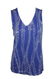 Charter Club Womens Sequins Print Sleeveless Top