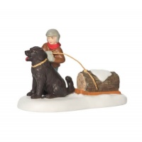 Department 56 Dickens' Village Getting The Yule Log Accessory Figurine