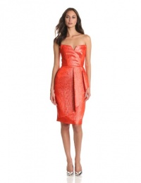 erin Erin Fetherston Women's Structure Metallic Jacquard Strapless Dress With Wrap Tulip Skirt