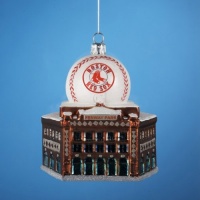 Kurt Adler 3-3/4-Inch Glass Boston Red Sox Fenway Park with Baseball Figural Ornament